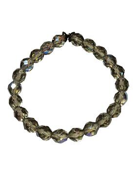 Retro Beaded Bracelet Faceted Iridescent Crystal Beads Stretch Fashion Jewelry
